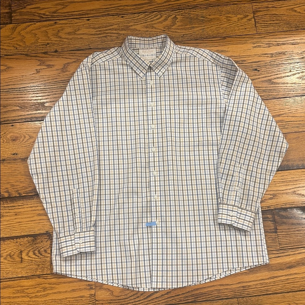 ROUNDTREE & YORKE MENS GOLD LABEL NO IRON COTTON BUTTON-DOWN SHIRT SIZE 18-35